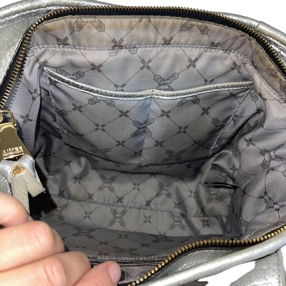 Aimee Kestenberg Womens Shoulder Bag One Size Silver Metallic Leather Zip - Picture 6 of 10